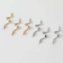 Load image into Gallery viewer, 10pcs Danity Wave Connector with loops,  14K Gold Plated Earring Making Findings, Jewelry Findings JG043