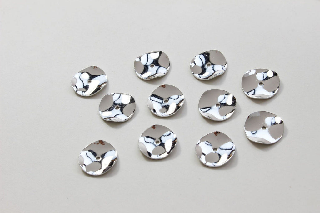 10pcs Round Spacer Beads, 10mm, 12mm, 14K Gold/Silver Plated, Dainty Earring Making Beads, Jewelry Finding GZ158