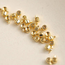 Load image into Gallery viewer, 20pcs 18K Gold Plated Crimp End Beads, Cord ends, Bead Ends 3.2mm, hole 1mm, Jewellery Making Findings ZZ005-ZX7049