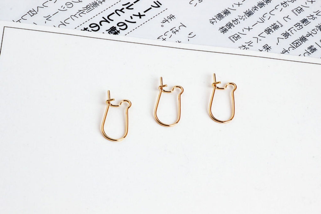 20pcs- Hoop Earring Finding, 20mm, 30mm, 14K Gold Plated Nickel Free Oval Earring Hoops, DIY Earring Charms, Earring Making Findings Z087