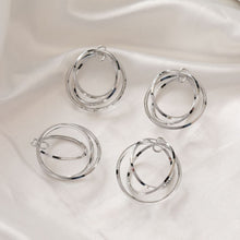 Load image into Gallery viewer, Triple Ring Pendant, 14K Shiny Gold/Silver Plated Openwork Pendant, with 2 loops, for Jewelry Making Supply ZZ075