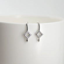 Load image into Gallery viewer, 18K Gold Plated Ear Wires, Rhombic Cubic Pave Earring Hooks, Nickel Free, Fish Hooks, Ear Wires for Jewelry Making D0134