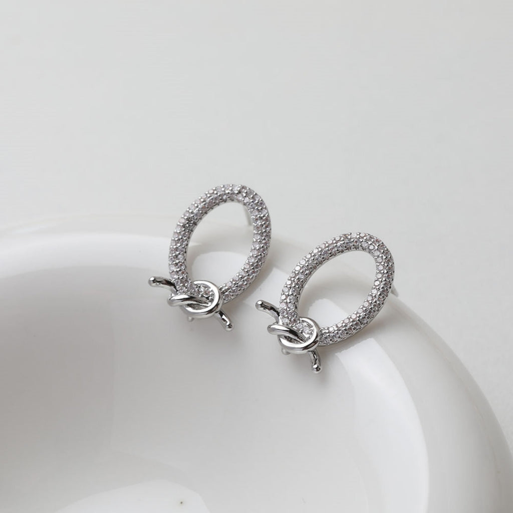 قرط ذهبي بعقدة مع حلقة، دبوس أذن من الفضة الاسترلينية عيار 925، أقراط خالية من النيكل، حلقة أذن من الفضة الاسترلينية عيار 14 قيراط، نتائج قرط ربط العقدة GT035