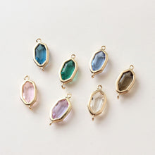 Load image into Gallery viewer, Danity Oval Connector with 2 loops, 14K Gold Plated, Crystal Connectors, 12x15mm Jewelry Findings ZZ025