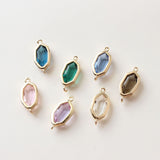 Danity Oval Connector with 2 loops, 14K Gold Plated, Crystal Connectors, 12x15mm Jewelry Findings ZZ025