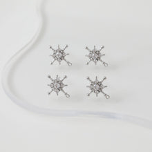 Cargar imagen en el visor de la galería, Pendiente de plata S925 con forma de estrella polar cúbica y aro, sin níquel, con forma de cruz de oro y plata, hipoalergénico, ZZ046