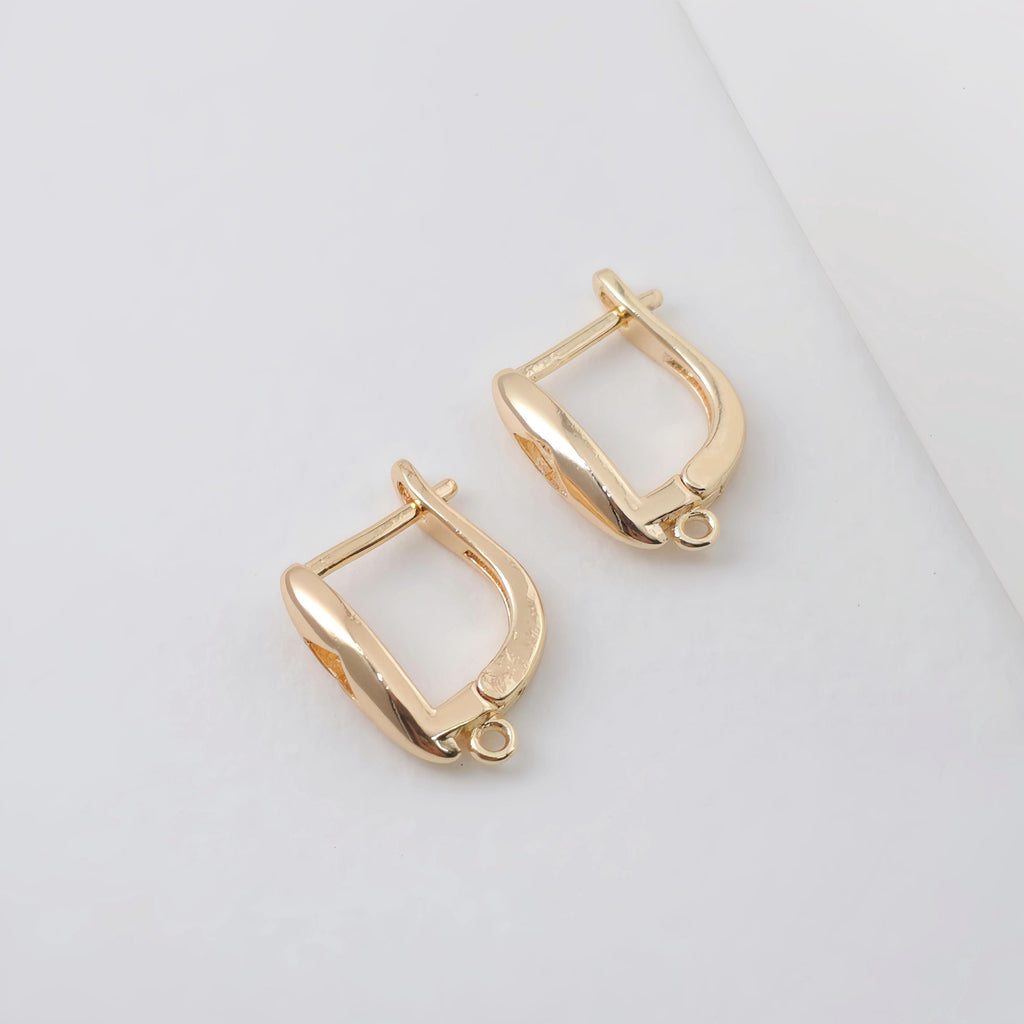 Gold Plated U Shape Hoop Earring, Huggie Hoops Earring Parts, U shape Hoop earring  for Jewelry Making ZX324