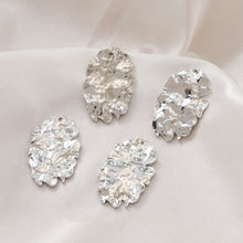 Load image into Gallery viewer, Irregular Hammered Oval Shape Pendant, Gold, Matte Gold, Silver Charm, Jewelry Making Findings JG020