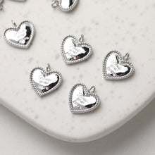 Load image into Gallery viewer, Gold Heart Pendant, Carved Heart, Tiny Heart Charm for Necklace Making, Jewelry Findings GT048