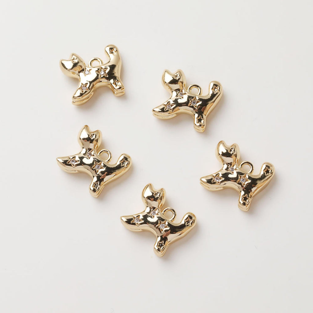 Dije de conejito, colgante de conejo bañado en oro de 14 quilates, dije de animal, dije de gato, accesorio para collar GZ722