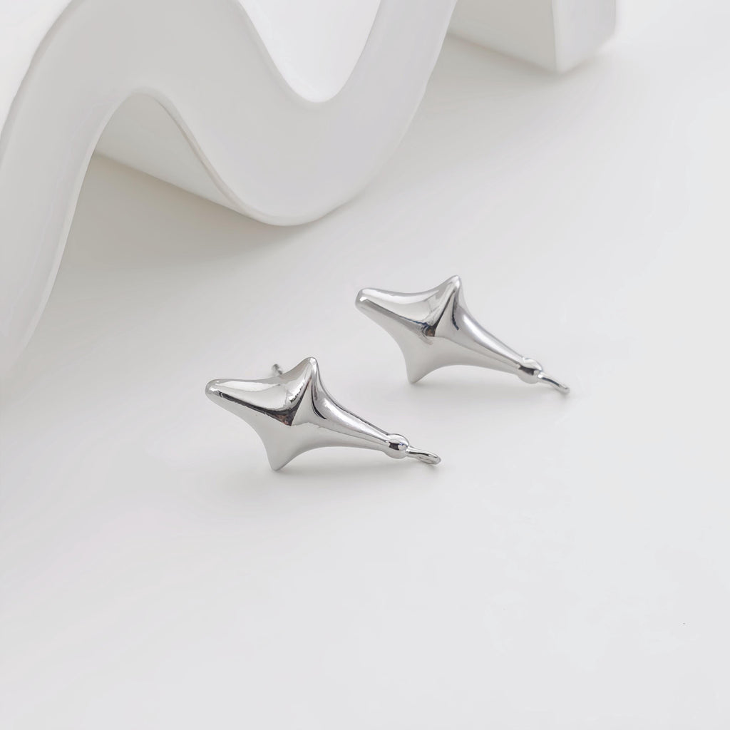 Gold Star Earring Post With Loop, Nickel Free Earrings, Ear Stud with Loop, Hypoallergenic Earring Findings ZX325