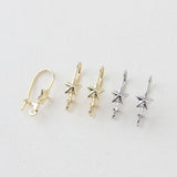 10pcs 14K Gold Plated Star Ear Hooks, Gold French Ear Hooks Earring Earring findings, Fish Hooks, Ear Wires for Jewelry Making BB081