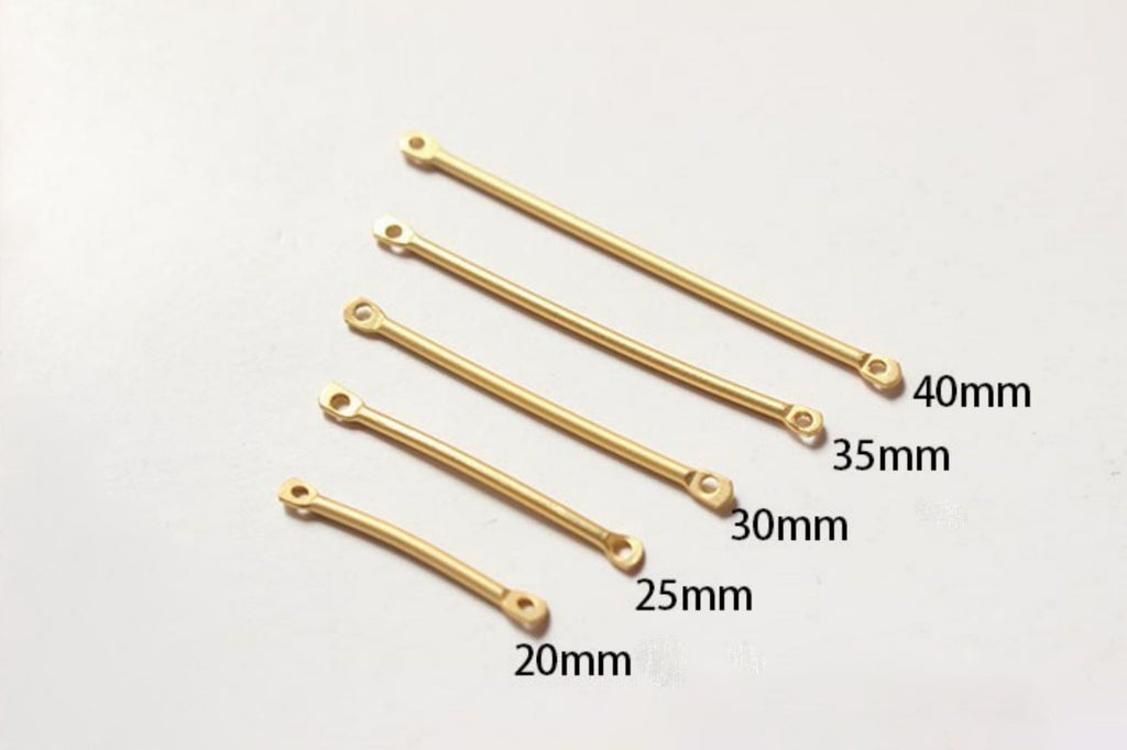10pc Long Bar Connector, 18K Matte Gold Plated Bar Charm, 20mm,25mm,30mm,40mm Earring Making Findings GZ208