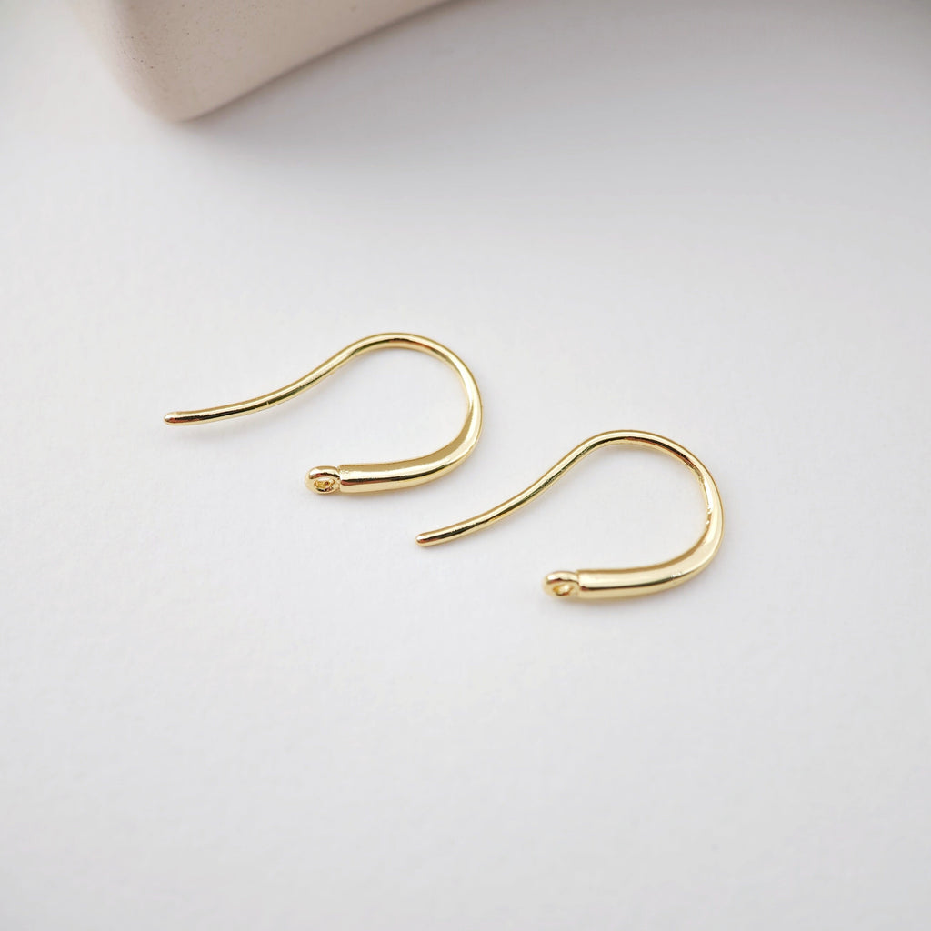 Fish Hooks, 18K Gold Plated Ear Wires, Gold Earring Earring Hooks, Ear Wires for Jewelry Making D0178