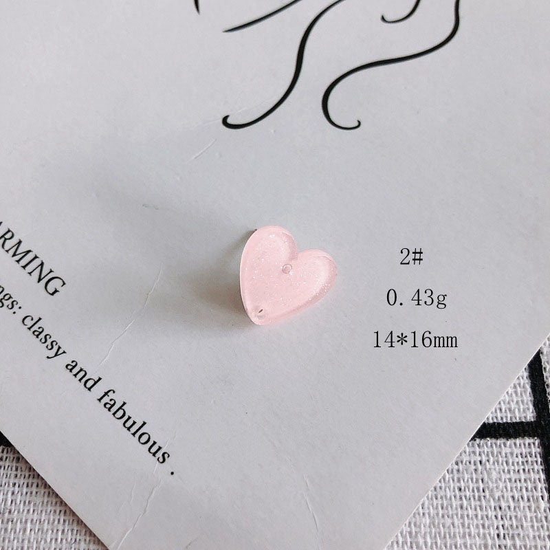 10PCS Heart Acrylic Earring Findings, 12 Colors You Choose, S925 Silver Ear Stick, Nickel Free, Earring Finding MY003