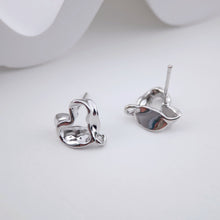 Load image into Gallery viewer, Irregular Heart Shape Post Earrings, Gold Earring Post with Loop, Hypoallergenic, Earring Findings, Handmade Earring Supplies D0046