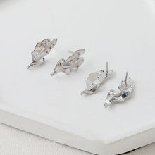 Load image into Gallery viewer, Irregular Leaf Ear Post With Loop, S925 Silver Ear Pin Nickel Free Earrings, Gold/Silver Ear Stud, Hypoallergenic Earring Findings BB120