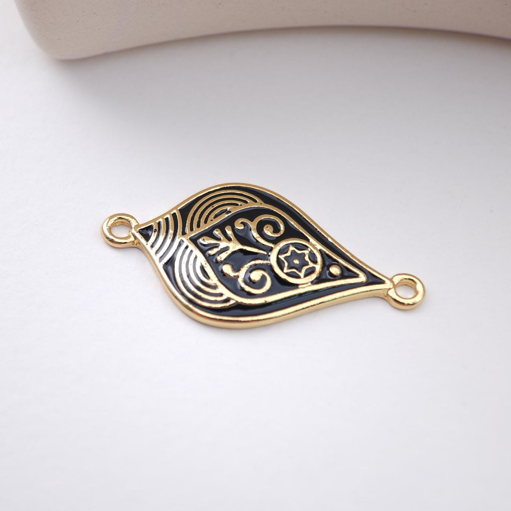 Enamel Boho Connector, 18K Gold Plated Flower Connector Charms For Bracelet Necklace Making, Jewelry Findings S1142