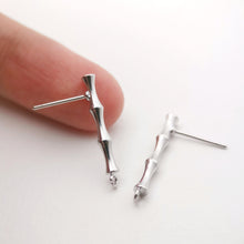 Load image into Gallery viewer, 4pcs Gold Bamboo Earring Post With Loop, Bamboo Stud Earring Nickel Free, 23mm, Hypoallergenic Earring Findings Z079