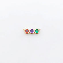 Load image into Gallery viewer, Rainbow Cubic Tennis Connector, 4mm CZ, 18K Gold Plated CZ Pave Tennis Pendant, Bracelet Making Charm, Jewelry Findings S20537