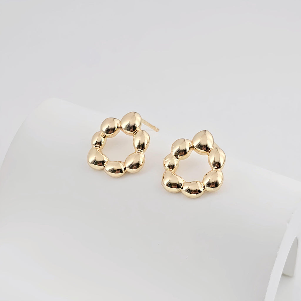 قرط متدلي على شكل دائرة غير منتظمة، ذهب/فضة عيار 14 قيراط، أقراط فضة S925 خالية من النيكل، قرط دائري مع حلقة ZX269