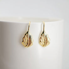 Cargar imagen en el visor de la galería, Ganchos para orejas de hoja, pendientes de oro de 18 quilates, accesorios para pendientes con aro, ganchos de pescado, alambres para hacer joyas D0162