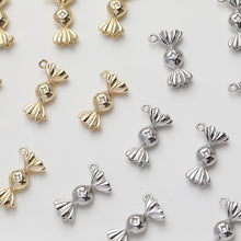 Load image into Gallery viewer, Gold Candy Charm, Candy Pendant, Real Gold Plated, Silver Candy, Necklace Making Charm, Jewelry Findings GZ521