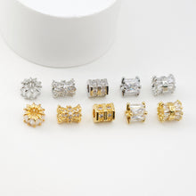 Load image into Gallery viewer, Spacer Beads Collection, 18K Gold/Silver Plated, Round Beads, CZ Pave Beads, Dainty Jewelry Making Beads, Jewelry Finding S1180