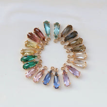 Load image into Gallery viewer, 10pcs- Crystal Long Teardrop Charms, 10 colors You Choose, 14K Gold Plated Teardrop Pendant, 4*12mm, Jewelry Findings JY081-F235