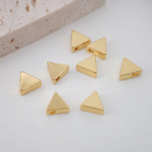 Load image into Gallery viewer, Triangle Spacer Beads, 18K Gold Plated , Dainty Bracelet Necklace Making Beads, Jewelry Finding S325