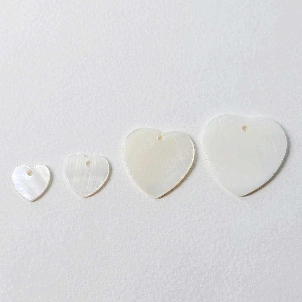 10pcs Heart White Mother-of-Pearl, MOP Shell Pendant, Sector White Nacre, Shell Charm, Mother of Pearl Jewelry Making Findings RY064