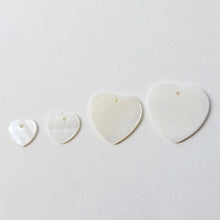 Load image into Gallery viewer, 10pcs Heart White Mother-of-Pearl, MOP Shell Pendant, Sector White Nacre, Shell Charm, Mother of Pearl Jewelry Making Findings RY064