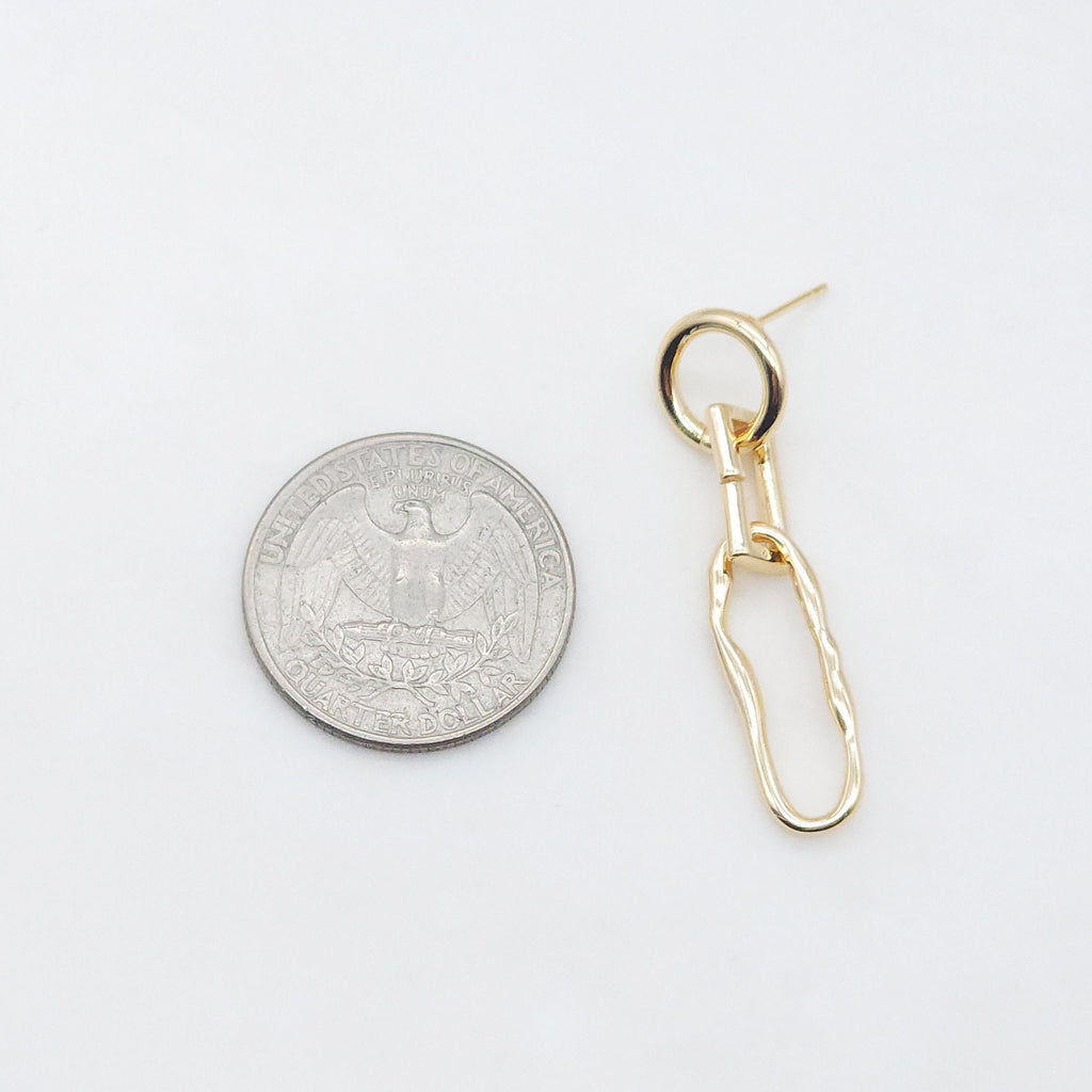 10pcs Dangle Earrings Post,  14K Real Gold Plated, Nickel Free Earrings, Dangle Ear Stud, Hypoallergenic Earring Findings ZX115