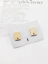 Load image into Gallery viewer, 4PCS Wood Earrings, Rectangle Wooden Earrings for women, Reclaimed Ash Wood, Nickel Free, Geometric Statement Earrings Finding  JT905