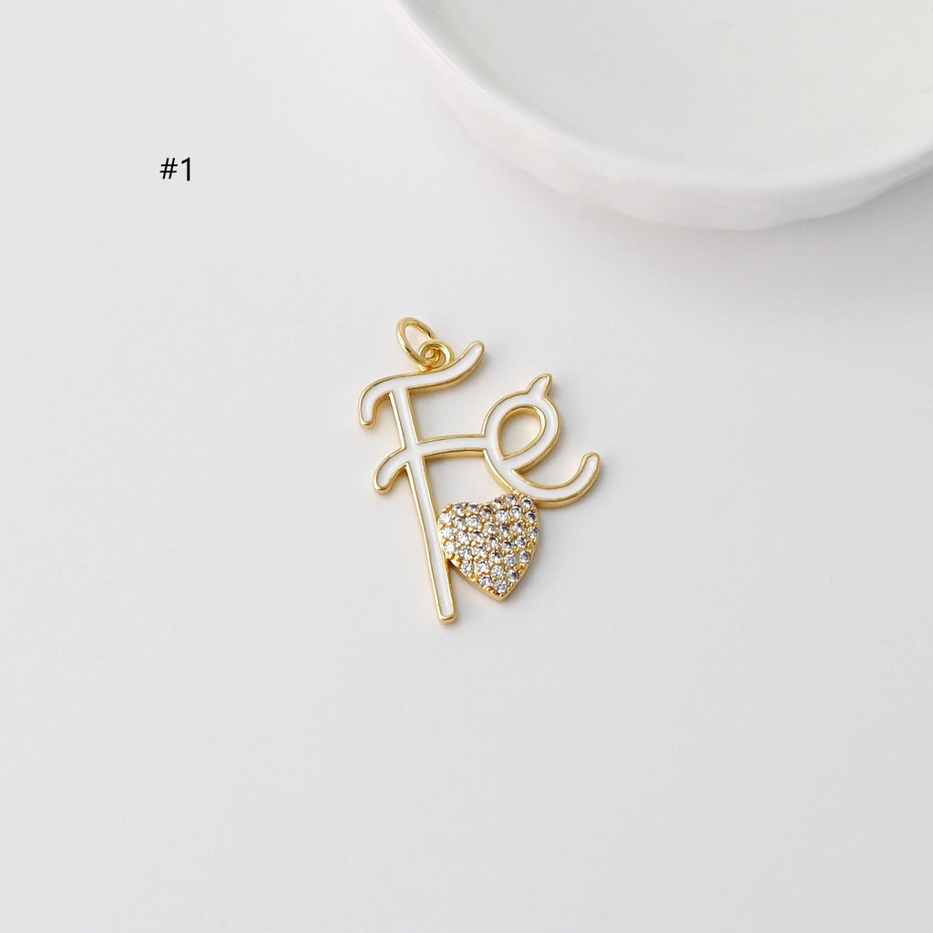 Tie The Knot Charms, Enamel Bag Charm, Fe Heart Charm, Cubic Pave Knot Pendant, 18K Gold Plated, Necklace Making Charms, Jewelry Findings