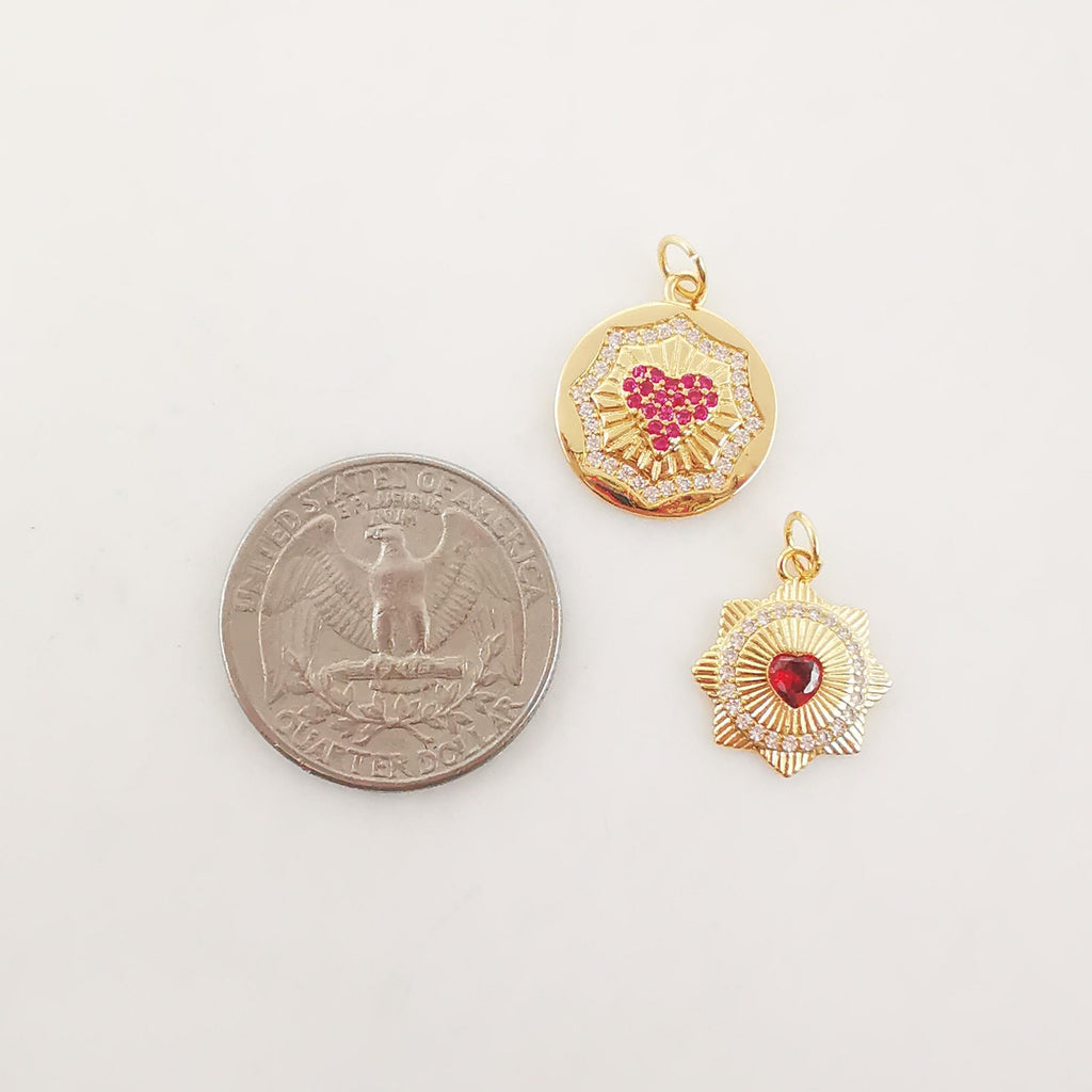 Cubic Heart Charms, 18K Gold Plated CZ Pave Love Charms, Bracelet Necklace Making Pendants, Jewelry Findings S20250