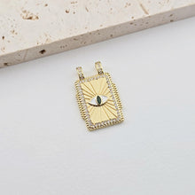 تحميل الصورة إلى عارض المعرض، دلاية عين شريرة مكعبة مستطيلة الشكل، مطلية بالذهب عيار 18 قيراطًا، مرصعة بأحجار الزركونيا المكعبة، دلاية لصنع القلائد، قطع مجوهرات S1284