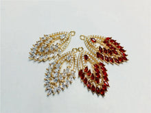 Load image into Gallery viewer, CZ Pave Oval Charm, Cubic Zircon Crystal Pendant, Bracelet Necklace Pendant, 14K Real Gold Plated, Jewelry Findings STG027-F126