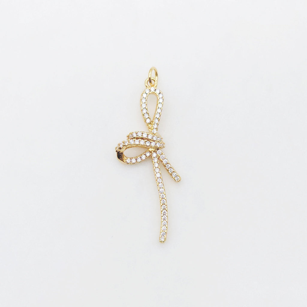 Tie The Knot Charms, Enamel Bag Charm, Fe Heart Charm, Cubic Pave Knot Pendant, 18K Gold Plated, Necklace Making Charms, Jewelry Findings