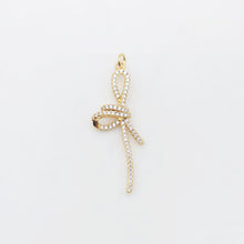 Load image into Gallery viewer, Tie The Knot Charms, Enamel Bag Charm, Fe Heart Charm, Cubic Pave Knot Pendant, 18K Gold Plated, Necklace Making Charms, Jewelry Findings