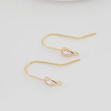 Load image into Gallery viewer, 4PCS- 14K Gold Plated Ear Wires, Cubic Pave Earring Hooks, Nickel Free, Fish Hooks, Ear Wires for Jewelry Making Z017
