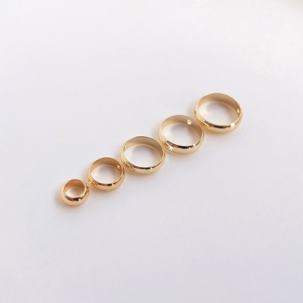 10 قطع - إطارات خرز دائرية تناسب خرز 4 مم، 6 مم، 8 مم، 10 مم، مطلية بالذهب عيار 18 قيراطًا، خرز متباعد دقيق، إطارات خرز، العثور على المجوهرات S1056