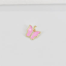 Load image into Gallery viewer, Enamel Butterfly Dangle Pendants, 18K Gold Plated Enamel Butterfly Pendant, Earring Making Charm, Jewelry Findings S20787