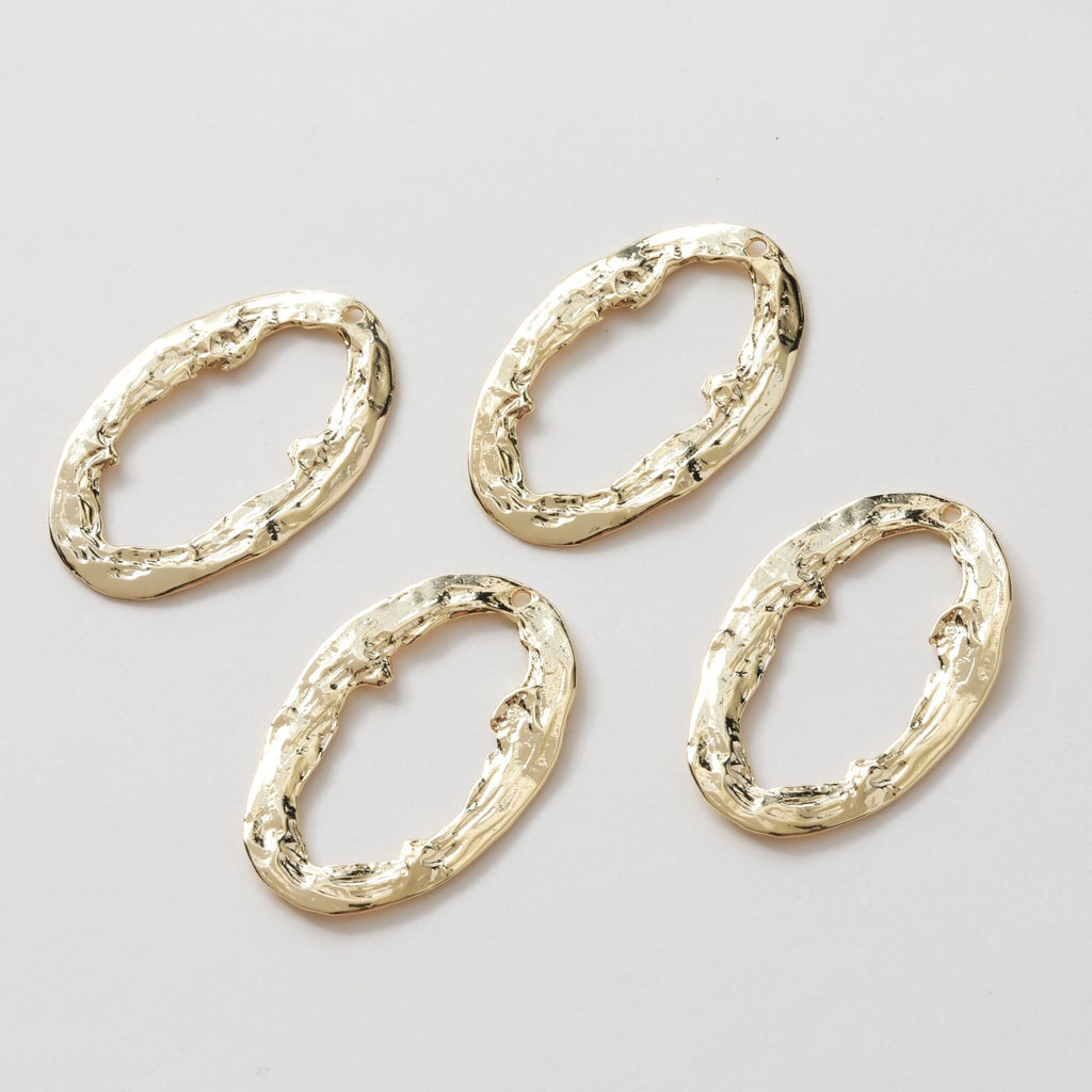 Colgante calado irregular, chapado en oro y plata de 14 quilates, para collar, para bisutería, JG013