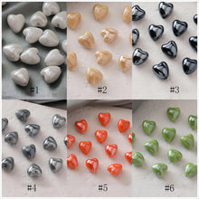 Load image into Gallery viewer, 5pcs Heart Ceramic Beads, 14mm, Loose Ceramic Beads for Jewelry Making, Bracelet DIY Beads Finding GZ429