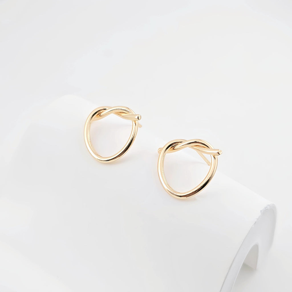 Knotted Earring Post Earrings, Gold Earring Post, Hypoallergenic, Earring Findings, Handmade Earring Supplies ZX291