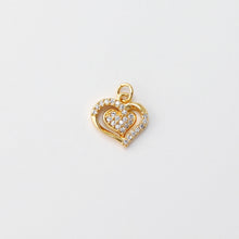 Load image into Gallery viewer, Cubic Heart Charms, 18K Gold Plated CZ Pave Love Charms, Bracelet Necklace Making Pendants, Jewelry Findings S20819