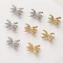 Cargar imagen en el visor de la galería, Cuentas espaciadoras con forma de corona, chapadas en oro de 14 quilates, cuentas de circonita con orificio para tapa, cuentas para hacer collares y aretes, accesorios de joyería SC019