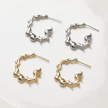 تحميل الصورة إلى عارض المعرض، قرط متدلي غير منتظم بثلاث حلقات، ذهب/فضة عيار 14 قيراط، أقراط فضة S925 خالية من النيكل، قرط دائري مع حلقة GZ111