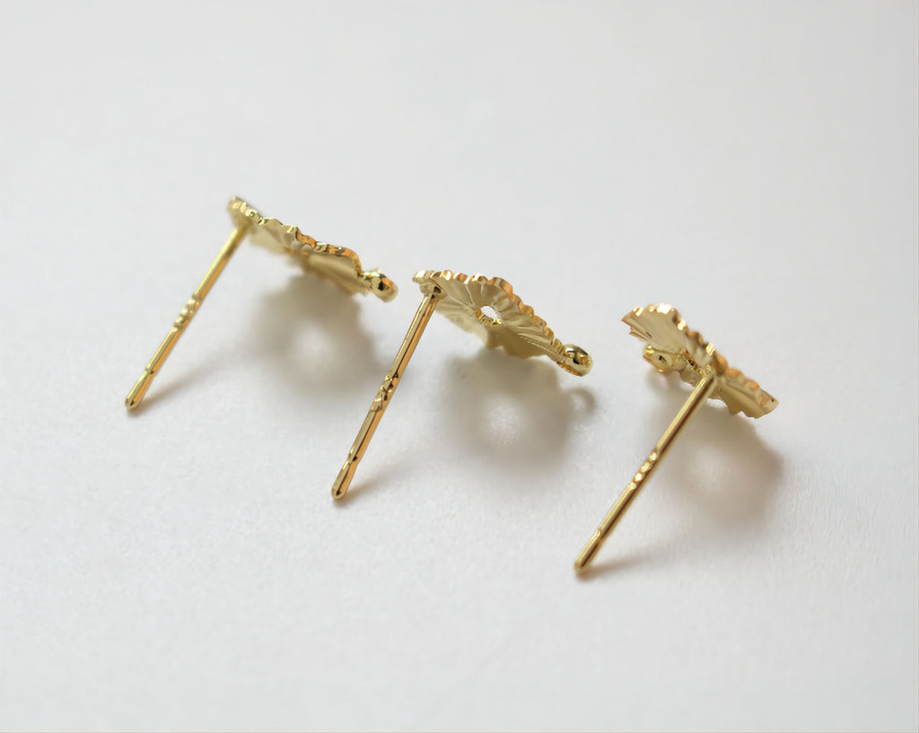 10 pendientes redondos plisados ​​calados con aro, dorados/plateados, de plata S925, sin níquel, hipoalergénicos, JJ011